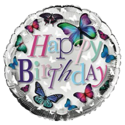 Colourful Butterflys Happy Birthday Balloon