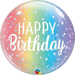 Colourful Ombre Happy Birthday Bubble Balloon