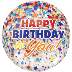 Confetti Style Birthday Orbz Balloon
