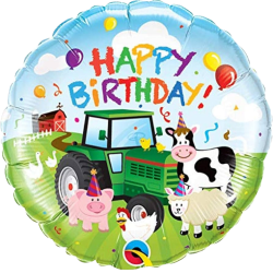 Farmyard Tractor Happy Birthday Balloon