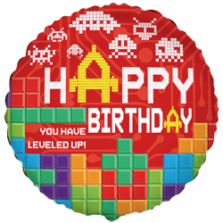 Gaming Invaders Happy Birthday Balloon