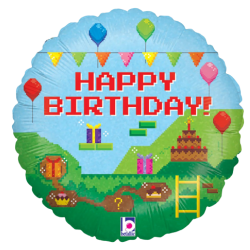 Gaming Pixels Happy Birthday Balloon