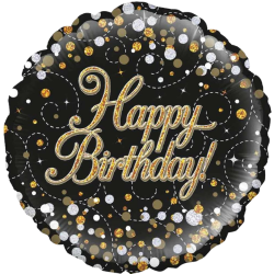 Gold Fizz Happy Birthday Balloon