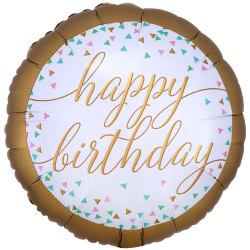 Gold Fleck Happy Birthday Balloon