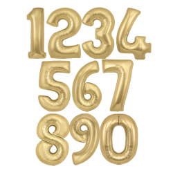 Gold Silk Number Balloon