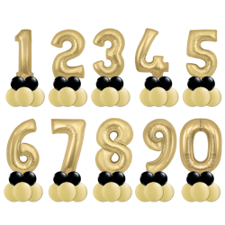 Gold Silk Number Balloons