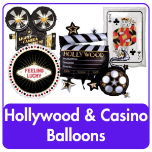 Hollywood and Casino themed balloons at Cardiff Balloons