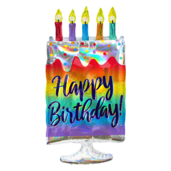 Irridescent Cake Birthday Supershape Balloon