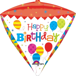 Multi Coloured Birthday Diamondz Balloon