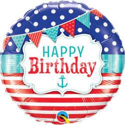 Nautical Themed Happy Birthday Balloon