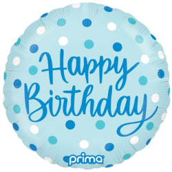 Pale Blue Happy Birthday Balloon