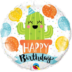 Party Cactus Happy Birthday Balloon