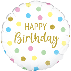 Pastel Dots Happy Birthday Balloon