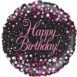 Pink Fizz Happy Birthday Balloon