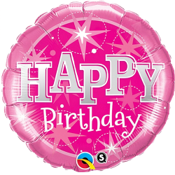 Pink Starry Birthday Supershape Balloon