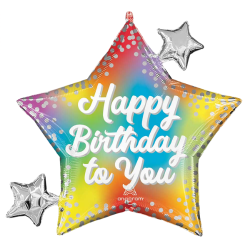 Rainbow Glitz Birthday Balloon