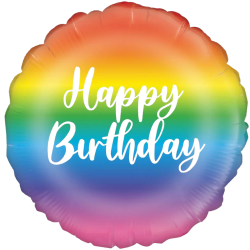 Rainbow Script Happy Birthday Balloon
