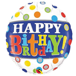 Rainbow Spot Happy Birthday Balloon