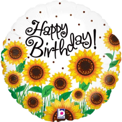 Sun Flowers Happy Birthday Balloon