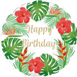 Tropical Plants Happy Birthday Balloon