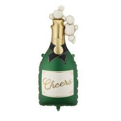 Green Champagne Bottle Foil Balloon