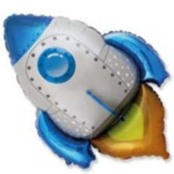 Blue Jumbo Rocket Foil Balloon <br> Choose How You Would Like It