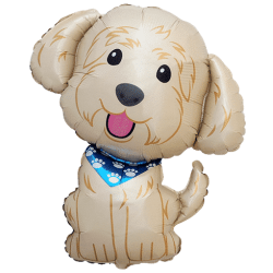 Cream Dog Foil Balloon