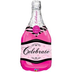 Pink Champagne Bottle Foil Balloon