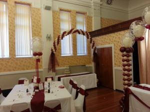 Wedding Balloons in A Rich Burgundy and Ivory By Cardiff Balloons