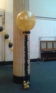 Giant 3' Balloon With a Feather Boa Trim by Cardiff Balloons