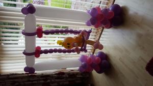 Baby On a Swing. Great For Baby Showers, christenings and 1st Birthdays. #babyballoons