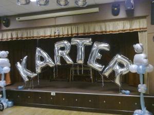 Giant Letters Spelling a Name. Always a Great Christening Display